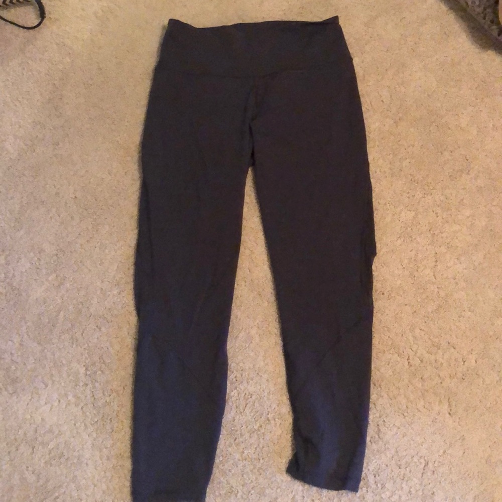 gray lulu leggings with mesh panelling